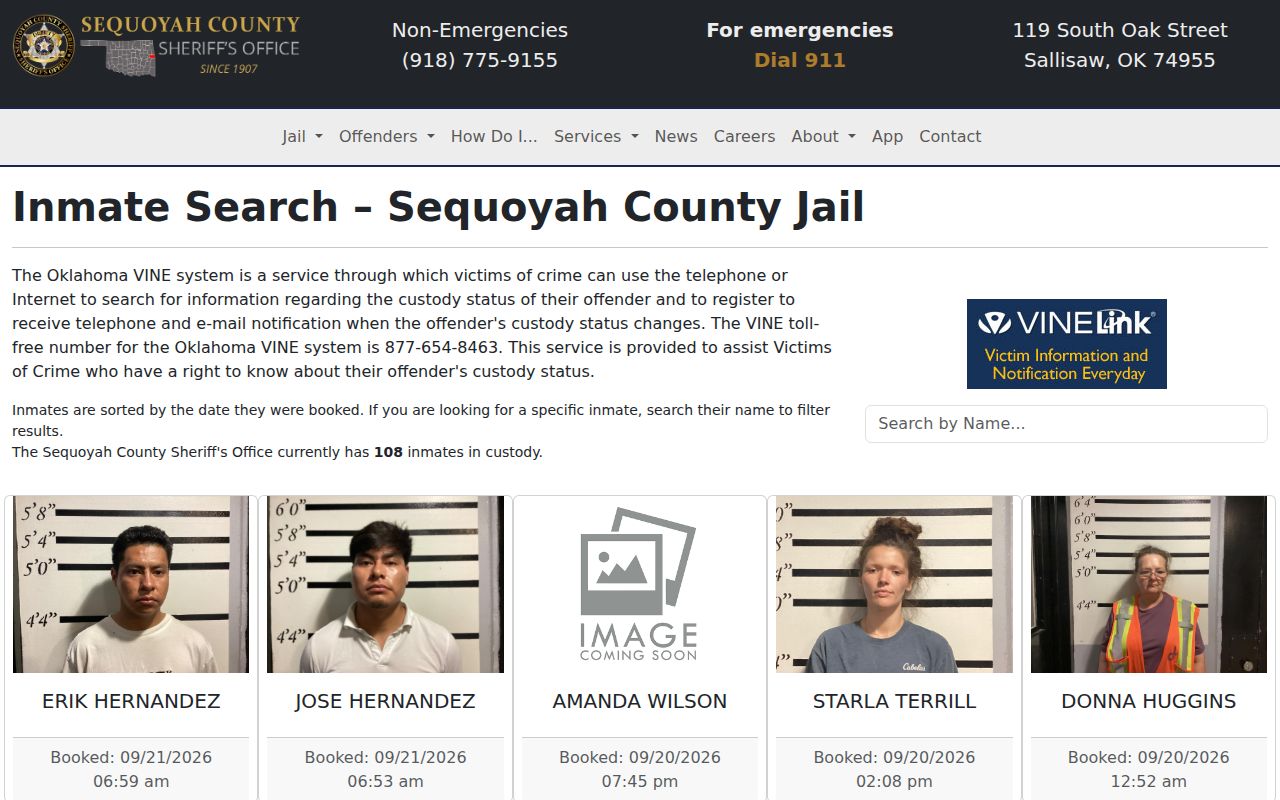 Sequoyah County custody search kept separate from warrant records