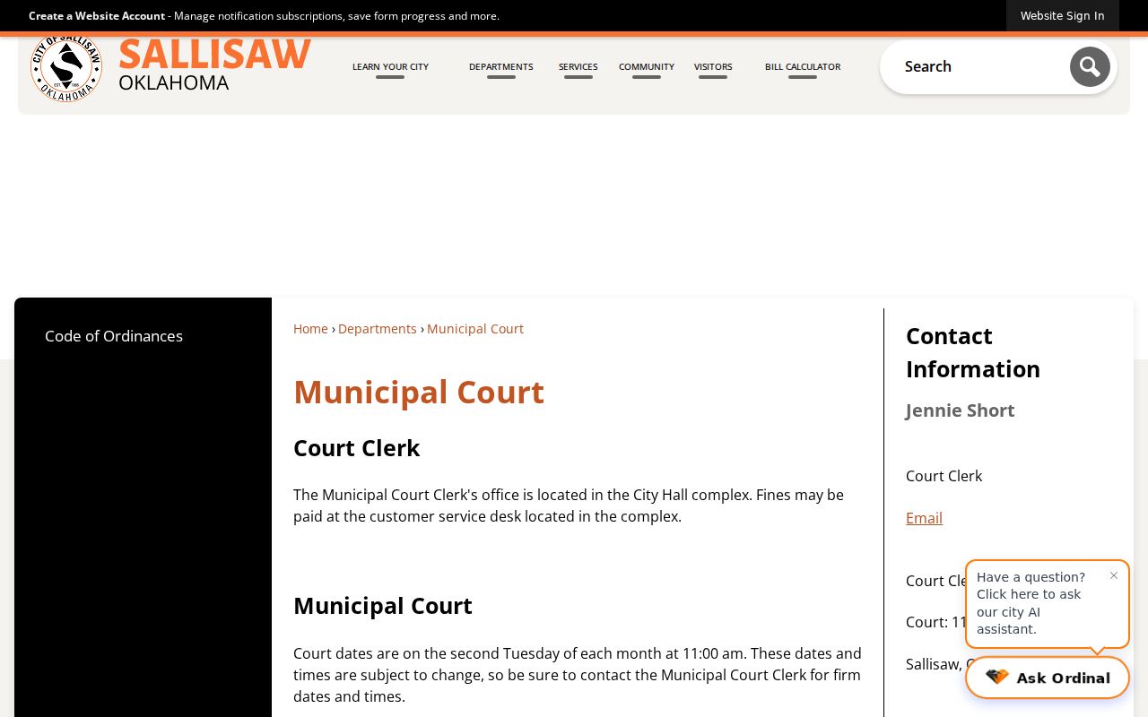 Sallisaw City Hall payment route for Sequoyah traffic warrant records
