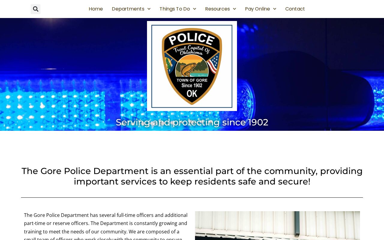 Gore Police and Municipal Court contact source for city warrant records