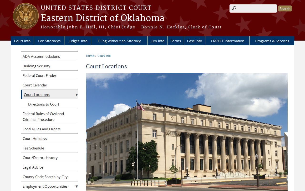 Muskogee federal courthouse source for federal warrant records